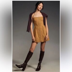 Anthropologie Maeve Structured Front Zip Mini Dress, Size S